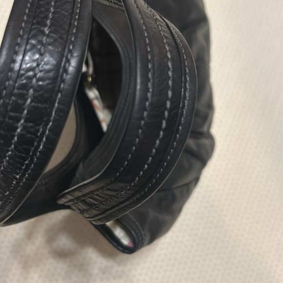 Coach Ergo Black Pleated Leather Tattersall Tote Bag Purse Satchel - Picture 7 of 13